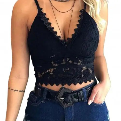 Women Sexy Underwire Bras Adjustable Push Up Strap Bra Women V Neck Triangle Cup Lace Camisole Bralette Wireless Bra Brassiere