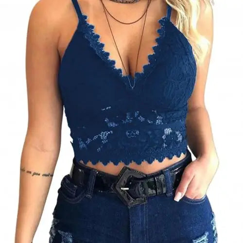 Women Sexy Underwire Bras Adjustable Push Up Strap Bra Women V Neck Triangle Cup Lace Camisole Bralette Wireless Bra Brassiere