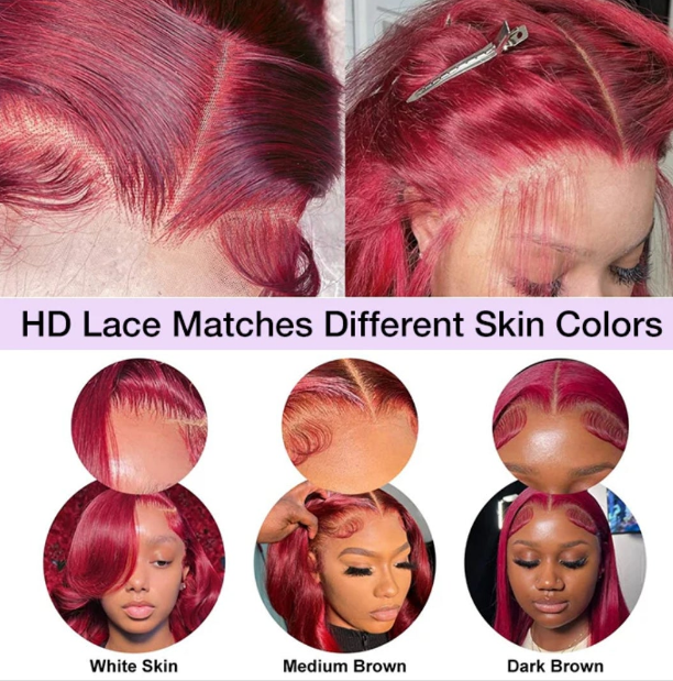 Burgandy HD Wig