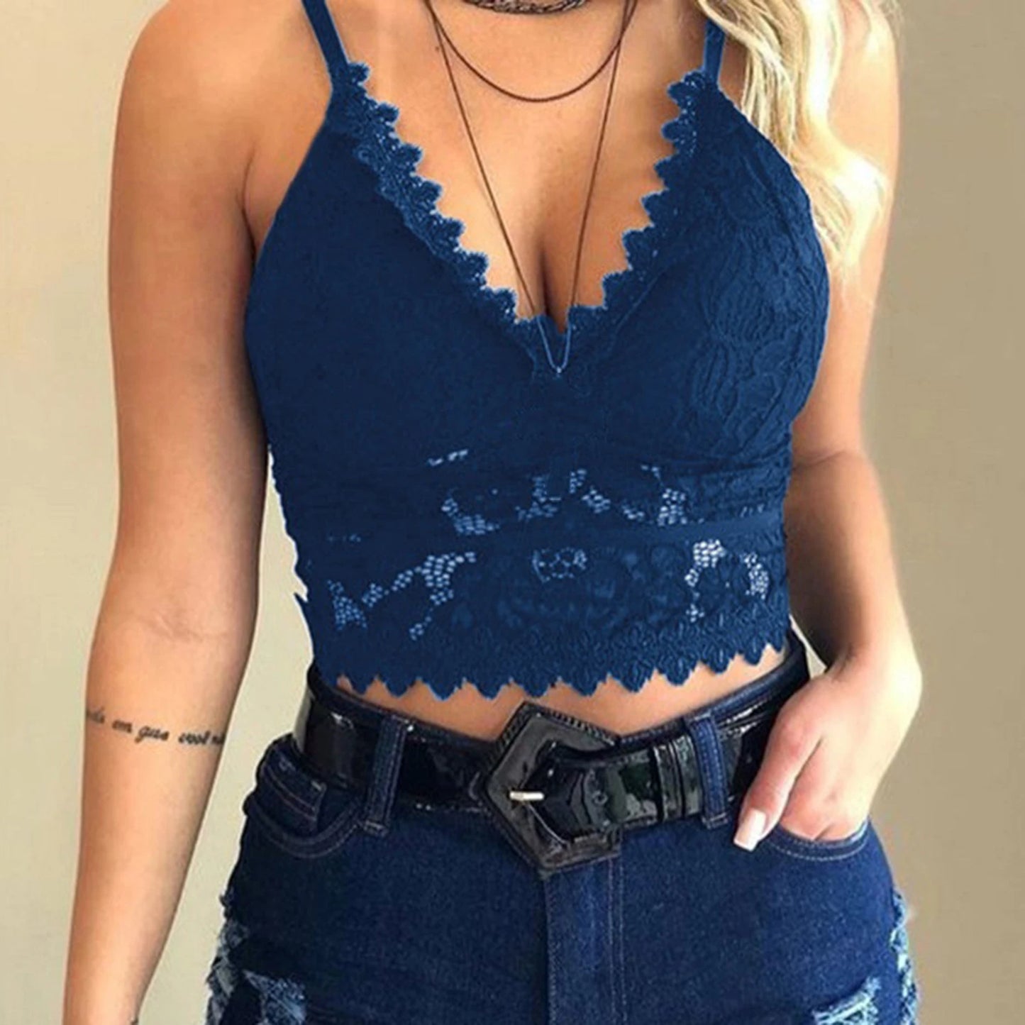 Women Sexy Underwire Bras Adjustable Push Up Strap Bra Women V Neck Triangle Cup Lace Camisole Bralette Wireless Bra Brassiere