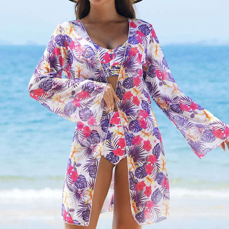 2025 Print Sexy Bikinis Swimsuit Women Swimwear Push Up Female Beach Swim Wear Three-Piece Bathing Suits Bikini Set Pool Bather