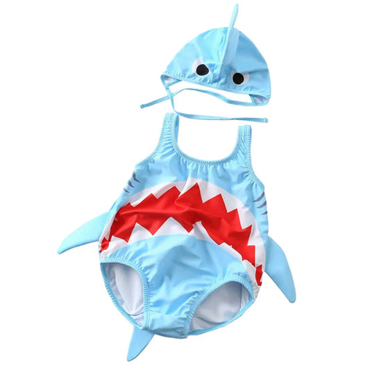 Girl Swimsuit Toddler Kids Baby Girls Boy Cartoon Swimsuit Bikini Swimwear Romper Hat Bathing Suit Costume Da Bagno Bambina