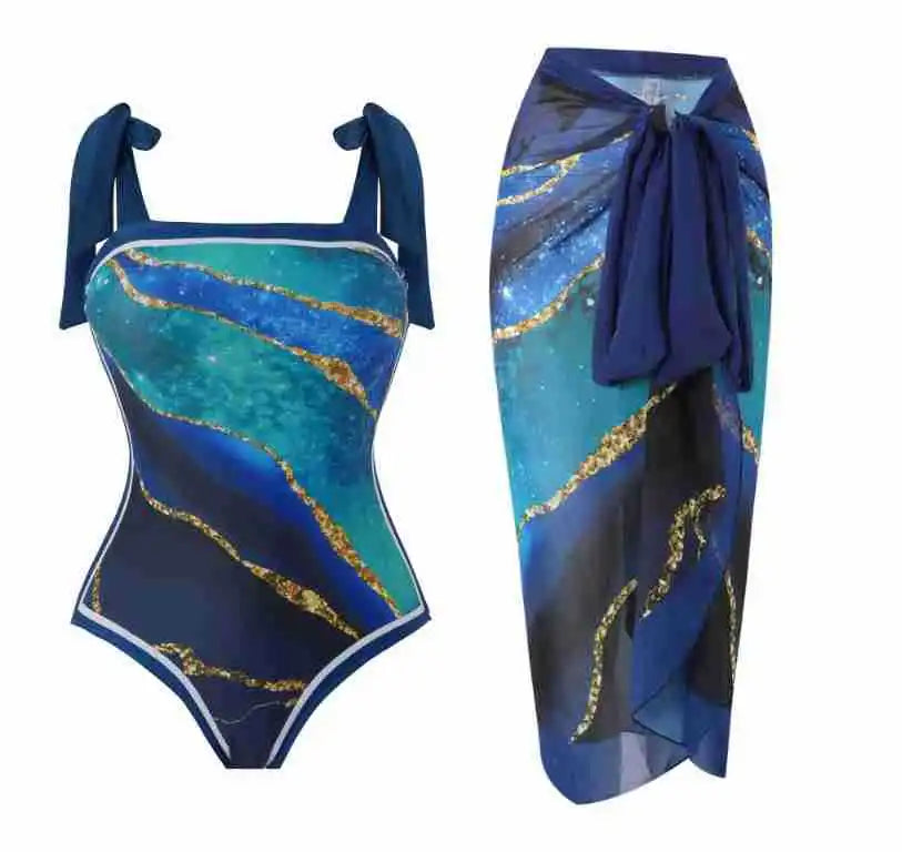 2025 Sexy Two-Piece Skirt Women's Bikini Set Push Up Floral Print Swimwear Sling Beachwear Swimsuit Party Brazilian Bathing Suit