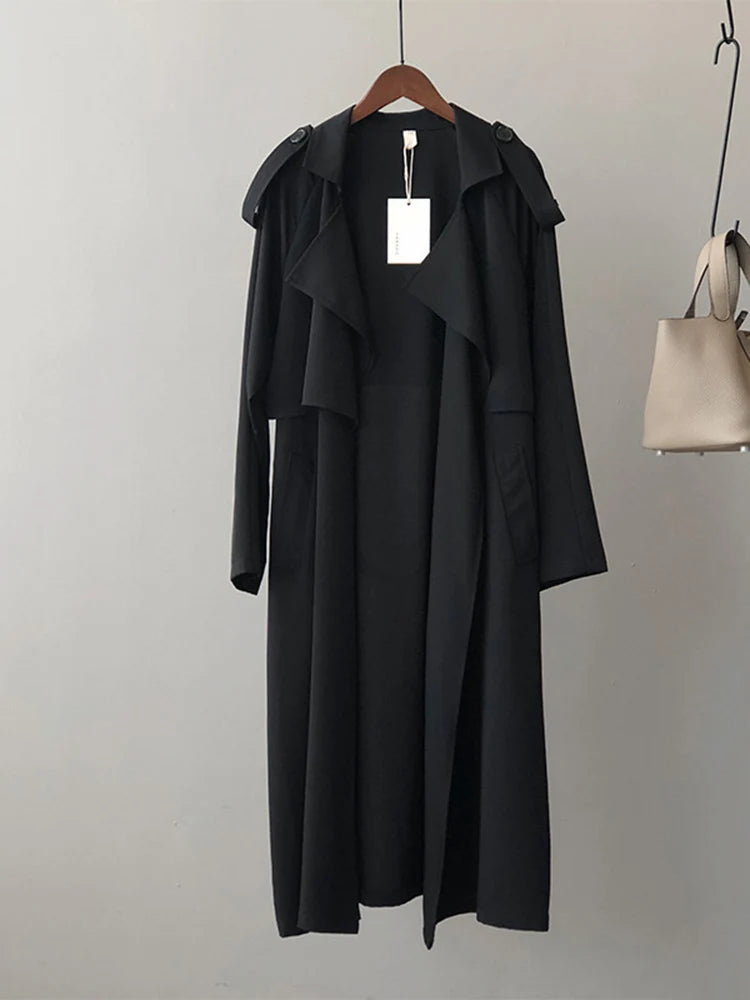 SEDUTMO Spring Women Long Trench Coat Fashion Windbreaker Vintage Oversize Pocket Elegant Office Outwear With Belt ED1859