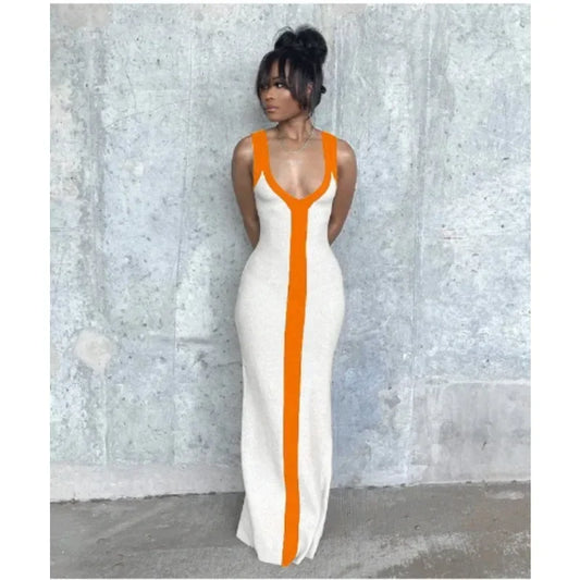 2025 Y2K INS Clothes Elegant Strap Sleeveless High Waist Slit Bodycon Evening Dress Sexy V Neck Corset Party Dress for Women